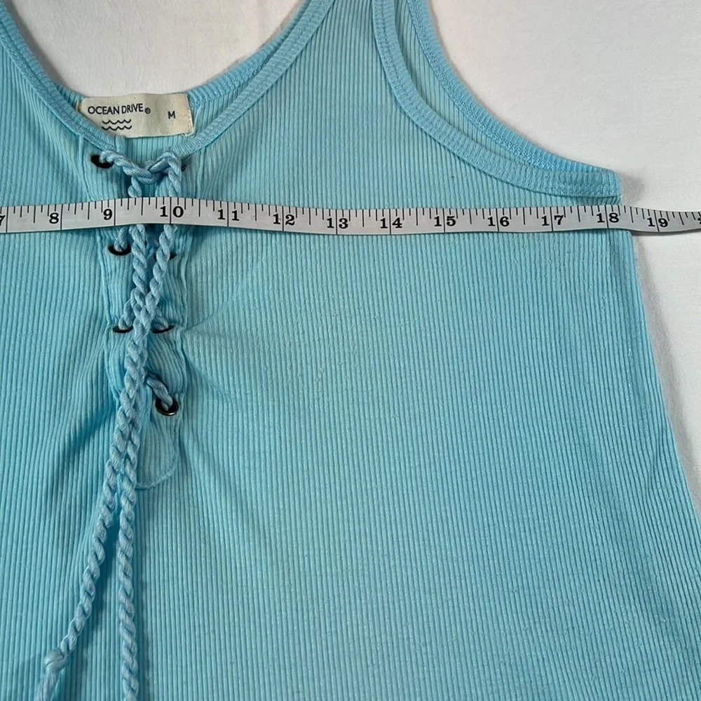 Ocean Drive M Blue Ribbed Tank - Picture 12 of 13